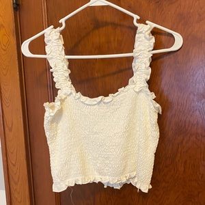 White Cropped Tank Top